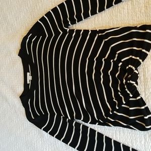 Topshop Striped Long Sleeved Front Knot Sweater
